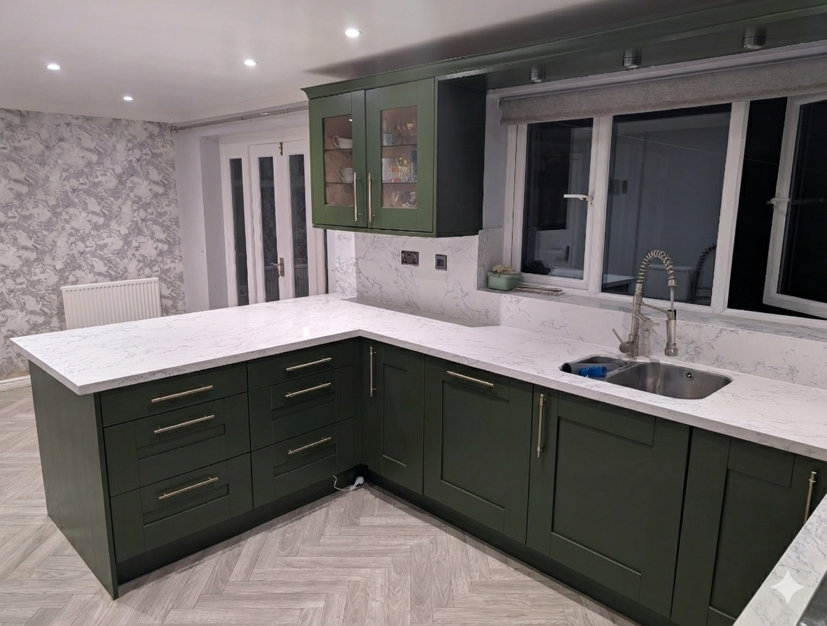 Reddish: Cream to Deep Heritage Green