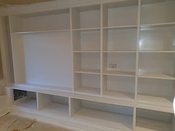 Built-in unit after respray - clean white finish